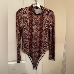 Snake print body suite